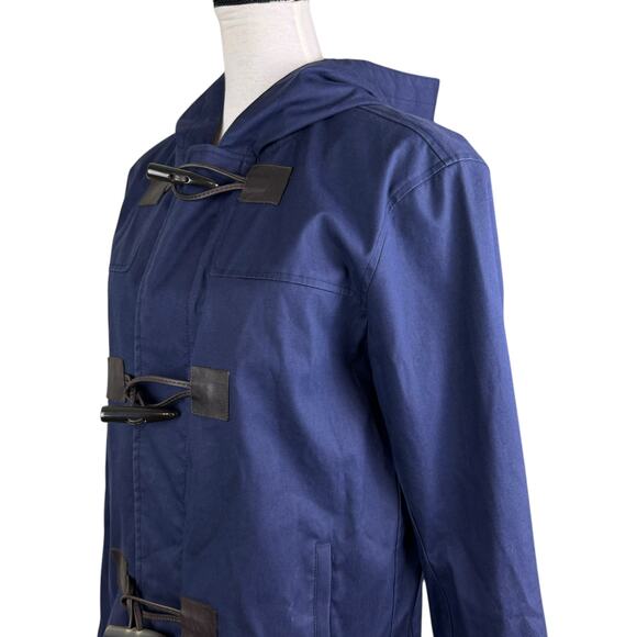 Michael Kors Men's Navy Hooded Toggle Zipper Snap 100% Cotton Jacket Coat - Picture 5 of 16